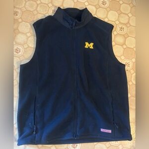 Vineyard Vines Michigan Dark Blue Fleece Vest